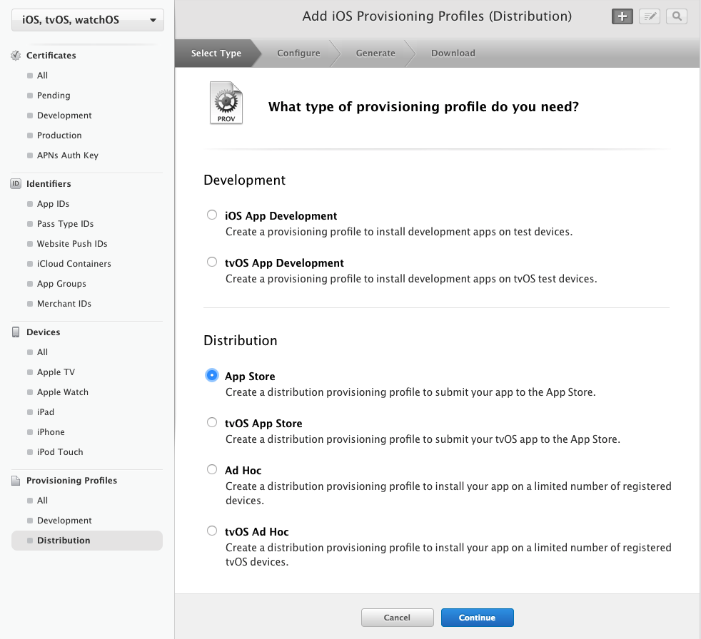 How to Create a Distribution Provisioning Profile for iOS